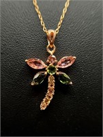 18KT RG Over 925 Multi-Colored Tourmaline Necklace