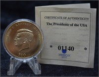 2003 Liberia $10 Kennedy BU Coin