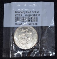 2009 D Kennedy Half Dollar UNC 60