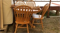 4 Wooden Chairs, Table