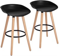 Set of 2 black bar stools