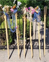 Bamboo tiki torches.  Oil burning