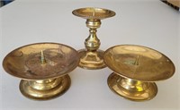 Brass candle holders. 1" & 3¾"