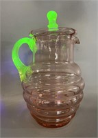 Vintage Pitcher With Applied Uranium Handle & Lid