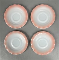 Four Vintage Hazel Atlas Pink & White Crinoline