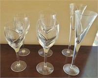 Waterford crystal wine and champagne glasses