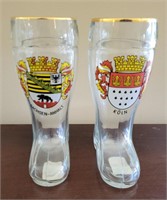 Glass one pint beer boots.