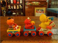 Sesame Street figures on Train