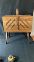 Vintage 1960's Accordion Style Sewing Cabinet 20"