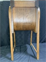 Antique wooden stand paddle style butter churn
