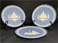 3 Wedgwood Jasperware Christmas Plates