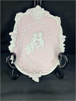Antique Arnart Pink Jasperware Plaque