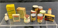 13 vintage Miniature Food Products, Dollhouse Dec