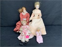 Collection of 5 Dollhouse Dolls