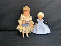 Set of 2 Antique Miniature Dolls