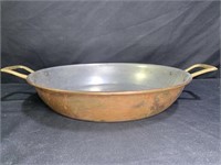 Vintage Brass and Hammered Copper Coated Pan