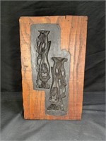 Antique Hand Carved Wood Plaster Mold