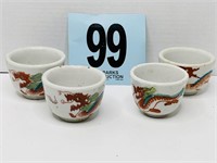 4 Dragon Teacups