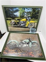 2 Framed Harley Davidson Photos 18x22