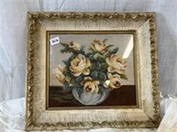 Vintage Needle Point Framed Picture 18x16