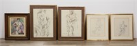 5 Irwin Stavitsky Abstract Figure Drawings