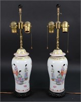 Pair of Chinese Porcelain Lamps