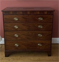 4 DRAWER FLAME MAHOGANY SERENTINE FRONT CHEST