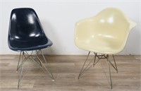 2 Eames Fiberglass Chairs for Herman Miller
