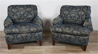 Pair of Howard Style Upholstered Armchairs