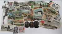 Large assortment of tin type picture, greeting