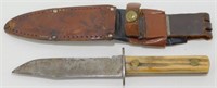 Vintage Stag Handle Hunting Knife with Leather