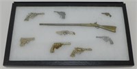 Riker Display Case with 9 Cast Metal Miniature