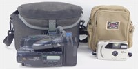 Sony Handycam CCD-TR71 & (2) 35mm Film Cameras -