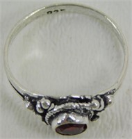 Garnet Tiny Ring - Size 7 1/2