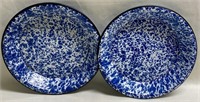 Two 10”  enamel plates selling as one lot