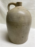 Very Early hand thrown  stoneware jug measures 13
