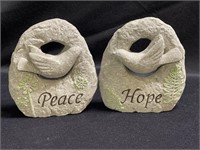 Outdoor Garden Stones- Peace and Hope