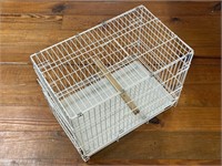 White metal bird cage with slide out tray