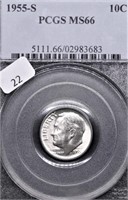 1955 S PCGS MS66 ROOSEVELT DIME