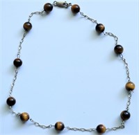 STERLING SILVER TIGER EYE NECKLACE