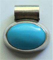 STERLING SILVER TURQUOISE PENDANT
