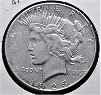 1926 PEACE DOLLAR VF