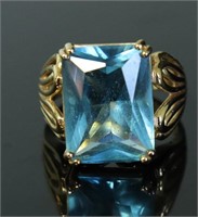 STERLING SILVER SWISS BLE TOPAZ RING SIZE 7.75
