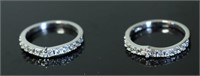 TWO BAND RINGS W/CZ  SIZE 6.25