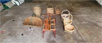 Baskets and Decorative Sled
