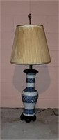 Porcelain Oriental Blue and White Table Lamp