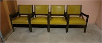4 Mid Century Modern Leather & Wood Chairs