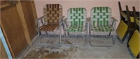 3 Vintage Aluminum Folding Lawn Chairs