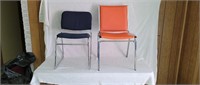 2 Mid Century Modern Chrome Side Chairs