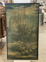 VINTAGE ORIENTAL PAINTING 42.75x24